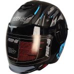 Ebakbak Motosiklet Yarım Kask Double Güneş Vizörlü Siyah Ece Sertifikalı Abs Material Motor Kaskı Turkuaz