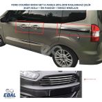 Ebal Oto Ford Courier 3'lü Krom Set (Kapı Kolu+Ön Panjur+Sürgü Nikelaji) 2014-2017 Model Arası Uyumlu Paslanmaz Çelik - Gümüş