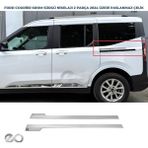 Ebal Oto Ford Tourneo Courier 2024 Üzeri Sürgü Nikelajı 2 Parça Paslanmaz Çelik - Gümüş