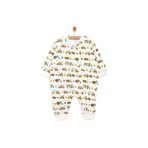ebebek Hello Baby Erkek Bebek Uyku Tulum Araba Desenli İnterlok Fermuarlı 2 Tog Bisiklet Yaka Uzun Kol Bej