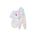 ebebek Hello Baby HelloBaby Erkek Bebek 5li Hastane Çıkışı Araba Baskılı Çıtçıtlı Bisiklet Yaka Long Sleeve Patikli