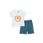 ebebek Hello Baby HelloBaby Erkek Bebek Pijama Takımı Araba Baskılı Çıtçıtlı Bisiklet Yaka Kısa Kol Reçme