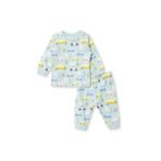 ebebek Hello Baby HelloBaby Erkek Bebek Pijama Takımı Araba Baskılı Çıtçıtlı Bisiklet Yaka Long Sleeve Ribanalı