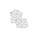 ebebek Hello Baby HelloBaby Erkek Bebek Pijama Takımı Araba Baskılı Düğmeli Bebe Yaka Uzun Kol Reçme