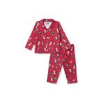 ebebek Hello Baby HelloBaby Erkek Bebek Pijama Takımı Yeniyıl Baskılı Düğmeli Bebe Yaka Long Sleeve Reçme