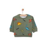 ebebek Hello Baby HelloBaby Erkek Bebek Sweatshirt Şardonlu Çıtçıtlı Dinozor Desenli Bisiklet Yaka Uzun Kol Desenli