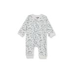 ebebek Hello Baby HelloBaby Erkek Bebek Tulum Dinozor Baskılı Fermuarlı Bisiklet Yaka Uzun Kol Patiksiz