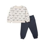 Ebebek Hello Baby Hellobaby Hellobaby Erkek Bebek Eşofman Takımı Hayvan Baskılı Bağcıklı Crew Neck Uzun Paça Uzun Kol - Ekru