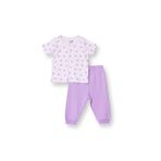ebebek Hello Baby HelloBaby HelloBaby Kız Bebek Tshirt-Patiksiz Alt Kalp Baskılı Çıtçıtlı Bisiklet Yaka Uzun Paça Kısa