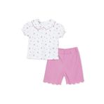 ebebek Hello Baby HelloBaby Kız Bebek Bluz-Şort Çiçek Baskılı Çıtçıtlı Bebe Yaka Uzun Kol Desenli