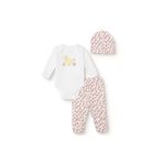 ebebek Hello Baby HelloBaby Kız Bebek Body-Patikli Alt-Şapka İnterlok Bisiklet Yaka Uzun Kol Patikli Paça