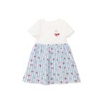 ebebek Hello Baby HelloBaby Kız Bebek Elbise Kiraz Baskılı Çıtçıtlı Bisiklet Yaka Kısa Kol Reçme