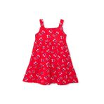 ebebek Hello Baby HelloBaby Kız Bebek Elbise Kiraz Baskılı Düğmeli Modelli Yaka İp Askılı Reçme