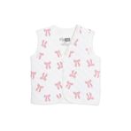 ebebek Hello Baby HelloBaby Kız Bebek Kapitone Yelek Fiyonk Baskılı Çıtçıtlı V Yaka Sleeveless