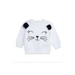 ebebek Hello Baby HelloBaby Kız Bebek Sweatshirt Hayvan Baskılı Çıtçıtlı Bisiklet Yaka Uzun Kol
