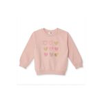 ebebek Hello Baby HelloBaby Kız Bebek Sweatshirt Kalp Baskılı Bisiklet Yaka Uzun Kol