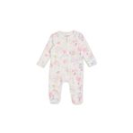 ebebek Hello Baby HelloBaby Kız Bebek Tulum Çiçek Baskılı Fermuarlı Bisiklet Yaka Long Sleeve Patikli