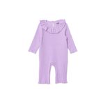 ebebek Hello Baby HelloBaby Kız Bebek Tulum Çıtçıtlı Bisiklet Yaka Uzun Kol Patikli