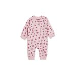 ebebek Hello Baby HelloBaby Kız Bebek Tulum Kalp Baskılı Fermuarlı Bisiklet Yaka Uzun Kol Ribanalı