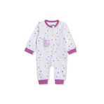 ebebek Hello Baby HelloBaby Kız Bebek Tulum Tavşan Baskılı Fermuarlı Bisiklet Yaka Uzun Kol Ribanalı