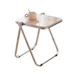 Ebeveyn akrilik katlanır sehpa, oturma odası, yatak odası, banyo, balkon için, sağlam metal çerçeve, şeffaf küçük sehpa, tepsili, ev dekoru için modern mobilyalar.