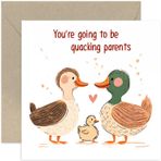 Ebeveynleri Beklemek İçin Komik Yeni Bebek Kartı - Ebeveynleri Quacking Olacaksınız - Anne ve Baba için Mizahi Bekleyen Pun - Arkadaşlar ve Aile için Whitty Baby Shower Kartları