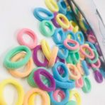 Ebmer Renkli 100 adet havlu Lastik Toka Perma Lastik Toka Saç Tokaları Soft Renkler - Pastel