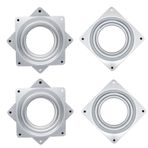 Ebonee 4 Paket 7,6 cm Lazy Susan Donanımı, Kare Metal Döner Tabla Rulmanları, 54,4 kg Kapasiteli Çelik Döner Rulman Döner Tabak, Servis Tepsileri, El İşi Projesi, Mutfak Dolabı
