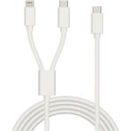 Ebotek 2in1 Usb-C (Type-C) to Type-C ve Lightning (İphone) Çoklu Hızlı Şarj Kablosu Bütün İphone Samsung Xiaomi Redmi Oppo Realme Modelleri Uyumlu