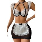 EBRTECH Hizmetçi Kostüm Gecelik Kostüm Çok Şık Fantezi (3XL)
