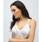 Ebru 1007 Beyaz Ara Dantelli Penye Toparlayıcı Sütyen