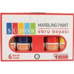 Ebru Boyası Seti, Su Bazlı, 6 Renk, 25 ml,