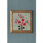EBRU ÇALIŞMASI DESENLİ Masif Çerçeveli Taş Tablo-Wall Decor- Oscar Stone Decor 28X28 CM
