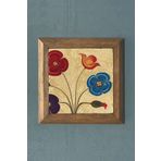 EBRU DESEN-Masif Çerçeveli Taş Tablo-Wall Decor- Oscar Stone Decor 28X28 CM
