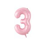 ebru parti evi Folyo Balon 3 Rakamı Helyum Balon 76 Cm Pembe Renk - 3 Yaş Balonu-doğum Günü Parti Seti Malzemeleri