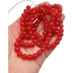 Ebruli Boncuk 8 mm Cam Boncuk Tesbih Aksesuar Boncuk Bead (2 Dizi) - Açık Kahve