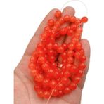 Ebruli Boncuk 8 mm Cam Boncuk Tesbih Aksesuar Boncuk Bead (2 Dizi) - Turuncu