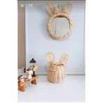 Ebruli Rattan 2'li fiyonk ayna sepet