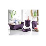 EbruliHomeArt Mor Prizma 4'lü Banyo Seti - Banyo Organizer - Banyo Dekorasyon Seti