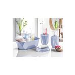 EbruliHomeArt Prizma 4'lü Banyo Seti - Banyo Organizer - Banyo Dekorasyon Seti Buz Mavi
