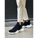 Ebrus Trend ET0401 Bağcıksız Rahat Yüksek Taban Siyah Süet Erkek Spor Yarım Bilek Bot
