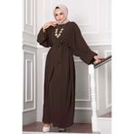 EBRUTESETTÜR Leyli Tesettür Abaya Takım Kahve