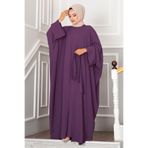 EBRUTESETTÜR Leyli Tesettür Abaya Takım Mürdüm