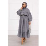 EBRUTESETTÜR Nevrül Detaylı Etekli Tesettür Takım 553528-125M00620932