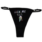 Ebsem Lick me Till Ice Cream Seksi Transparan Transparan Tanga Bikini Kadın Komik İç Çamaşırı Külot Külot İç Çamaşırı, Pamuk - Siyah, Tek Beden