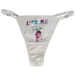 Ebsem Lick me Till ICE Krem Seksi Şeffaf Şeffaf Şeffaf & Pamuk Tanga Bikini Kadın Komik İç Çamaşırı Külot İç Çamaşırı, Pamuk-ekru, Tek Beden