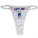 Ebsem Lick me Till ICE Krem Seksi Şeffaf Şeffaf Şeffaf & Pamuk Tanga Bikini Kadın Komik İç Çamaşırı Külot İç Çamaşırı, Şeffaf-ekru, Tek Beden