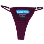 Ebsem ORAL ME Seksi Şeffaf Transparan İçini Gösteren Hipster Bikini Kadın Komik İç Çamaşırı Külot İç Çamaşırı Tanga, Pamuk - Bordo, Tek Beden