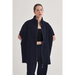 EBU Prive Kadın İnterlok Oversize Yelek Pantolon Takım Lacivert