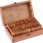 Ebulduk Damga Mühür Seti-70 Adet Retro Ahşap Mühür-Damga Seti- A-Z-0-9 Scrapbooking Büyük Ve Küçük Harfler